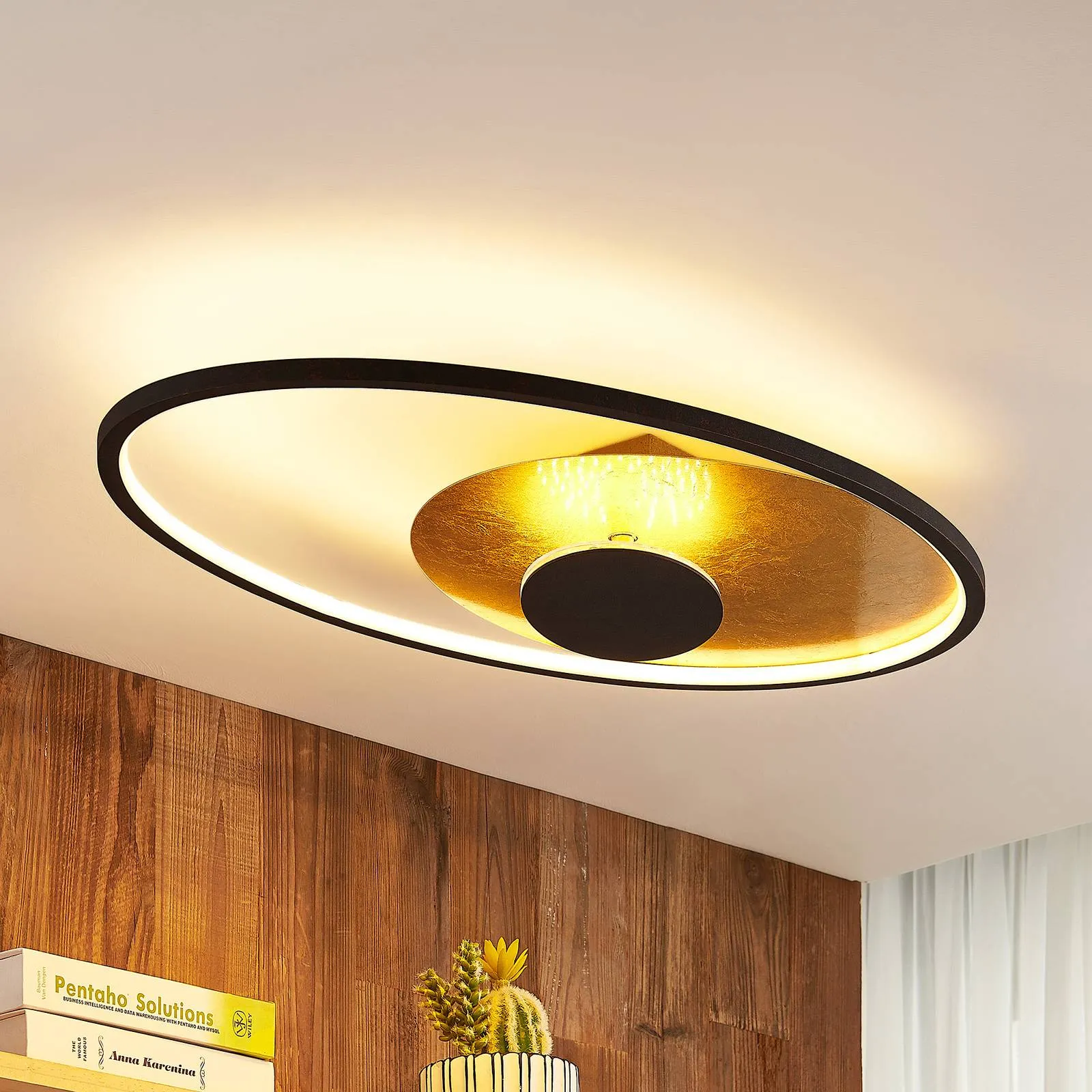 Lindby Feival LED ceiling light, 73 cm x 43 cm