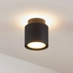 Arcchio Walisa LED ceiling lamp, glass, black