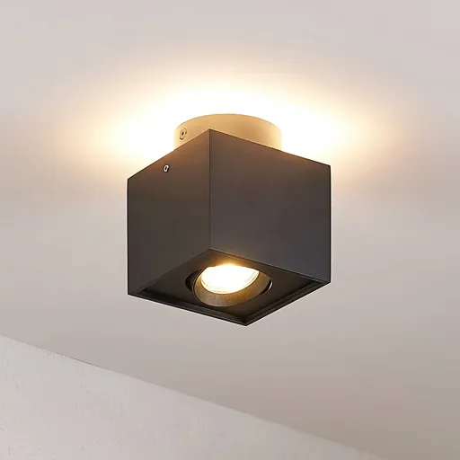 Arcchio Walisa LED ceiling lamp, angular, black