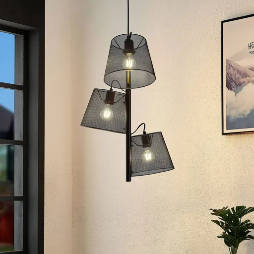 Lindby Kirill hanging light, 3-bulb