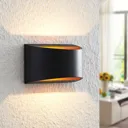 Arcchio Jasina LED wall lamp, half-round, black