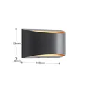 Arcchio Jasina LED wall lamp, half-round, black