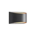 Arcchio Jasina LED wall lamp, half-round, black