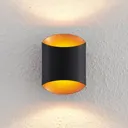 Arcchio Ayaz LED wall lamp, black and gold
