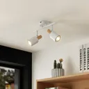 Lindby Junes LED ceiling spotlight, 2-bulb, white