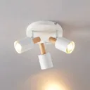 Lindby Junes ceiling spotlight, 3-bulb, white