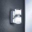 Arcchio Kejan LED wall lamp, IP44, 2-bulb high