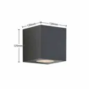 Arcchio Tassnim LED wall lamp graphite 2-bulb