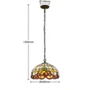 Lindby Audrey Tiffany-style hanging lamp