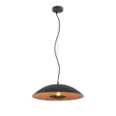 Lindby Entony pendant lamp, black, wood-coloured