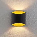 Arcchio Vilja wall light, black, gold, oval