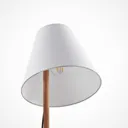 Lucande Jinda table lamp wooden frame white fabric
