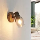 Lindby Ineska spotlight, wood, one-bulb