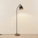 Lindby Rubinjo floor lamp wooden base, 1-bulb