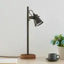 Lindby Grandesa table lamp, wooden base
