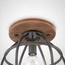 Lindby Rutger ceiling light round, cage lampshade