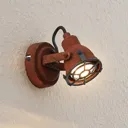 Lindby Scabra spotlight, rust look, 1-bulb