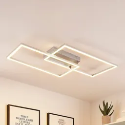 Lucande Muir LED ceiling lamp, rectangles, CCT