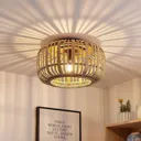 Lindby Canyana ceiling light, rattan, natural