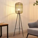 Lindby Canyana floor lamp, rattan, natural