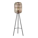 Lindby Canyana floor lamp, rattan, natural