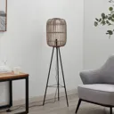 Lindby Canyana floor lamp, rattan, natural