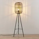 Lindby Canyana floor lamp, rattan, natural