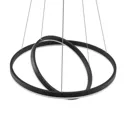 Arcchio Albiona LED hanging light, black, 2 rings