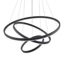 Arcchio Albiona LED hanging light, black, 3 rings