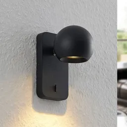 Arcchio Renko wall spotlight, 1-bulb, black