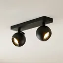 Arcchio Renko ceiling spotlight 2-bulb, black
