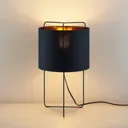 Lindby Kesta table lamp, black and gold, 50 cm