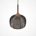 Lucande Tetira hanging lamp, 1-bulb, 30 cm brown