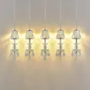 Lucande Yasanie LED pendant light, 5-bulb, long