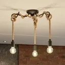 Lucande Ropina ceiling light, 3-bulb
