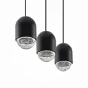 Lucande Amielle pendant lamp, three-bulb, black