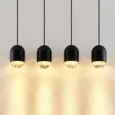 Lucande Amielle pendant lamp, four-bulb, black