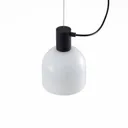 Lucande Serina hanging lamp, 3-bulb, glass white