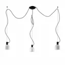 Lucande Serina hanging lamp, 3-bulb, glass white