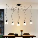 Lucande Serina hanging lamp, 5-bulb, glass white