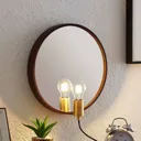 Lucande Lumani wall light with mirror, brown