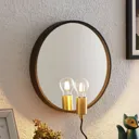 Lucande Lumani wall light with mirror, black