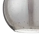 Bergen glass pendant light, rain effect Ø 25 cm