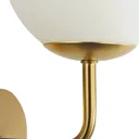 Erich wall light in brass with glass lampshade