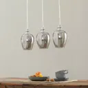 Blues hanging light, 3-bulb, smoky grey