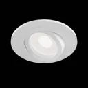 Atom recessed spotlight, GU10, white round frame