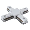 Track X-connector, single-circuit track, white