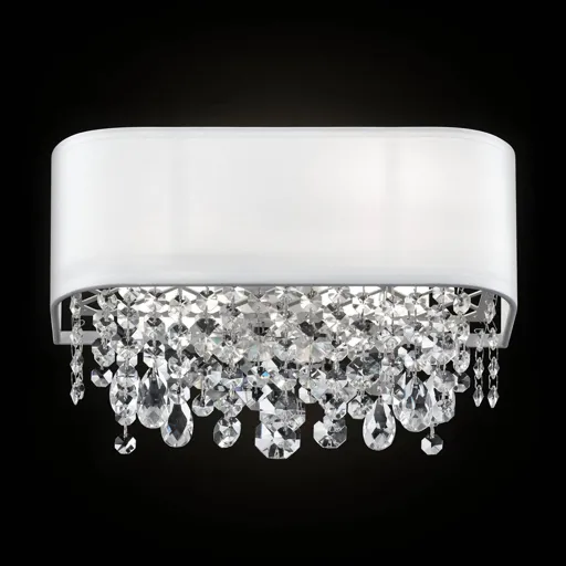 Manfred fabric wall lamp with crystals