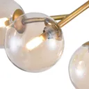 Dallas ceiling light with 12 glass spheres, gold