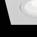 Atom recessed spotlight, GU10, white angular frame